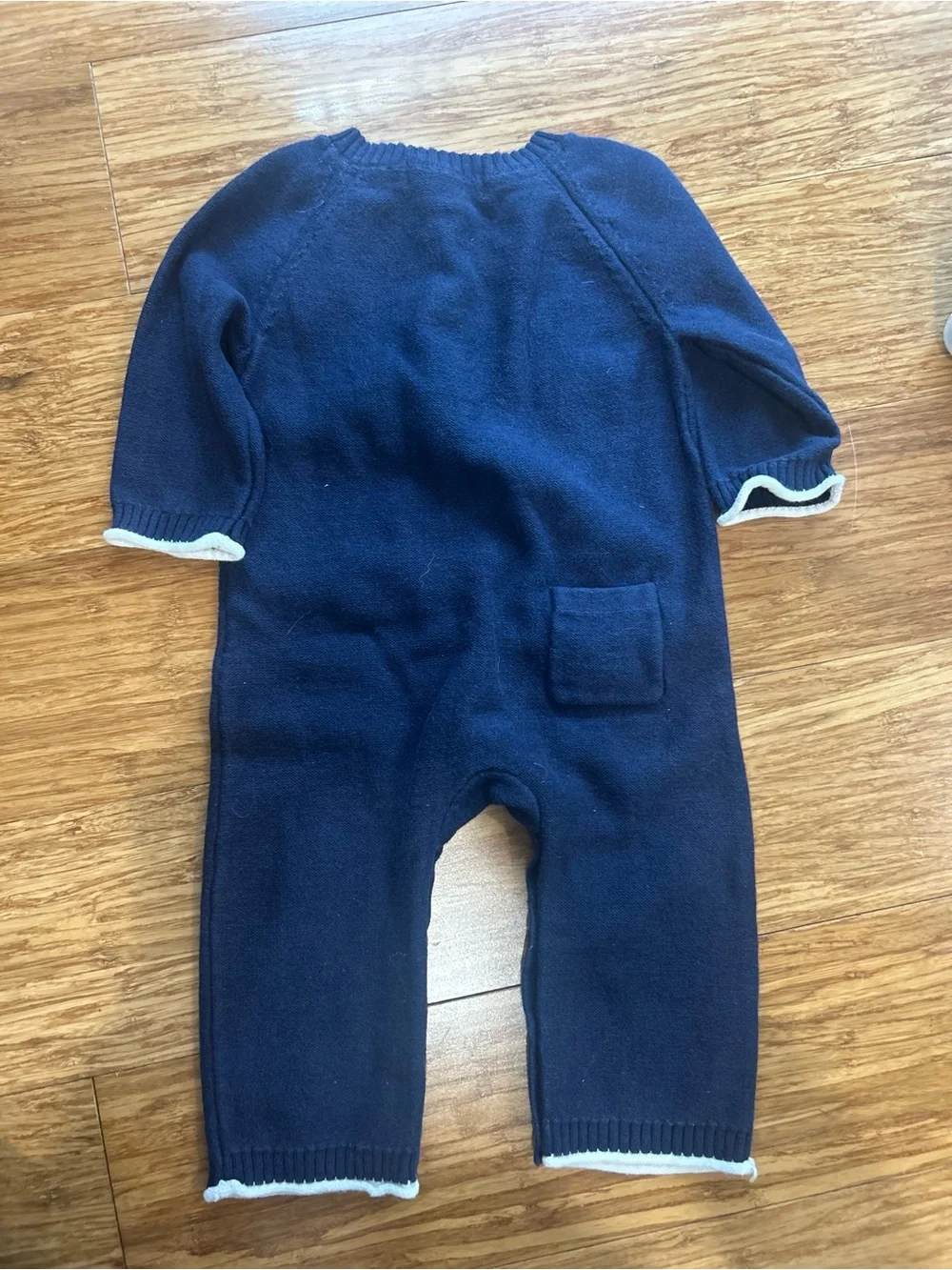 Janie and Jack Navy Knit One-Piece with White Anchor